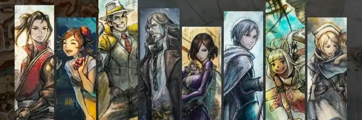 The eight protagonists in OCTOPATH TRAVELER II.