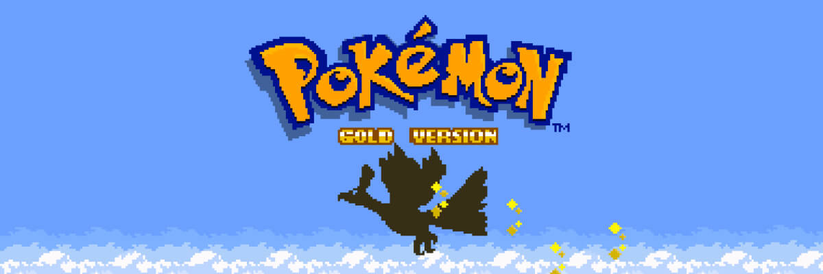 The Pokémon Gold title screen.